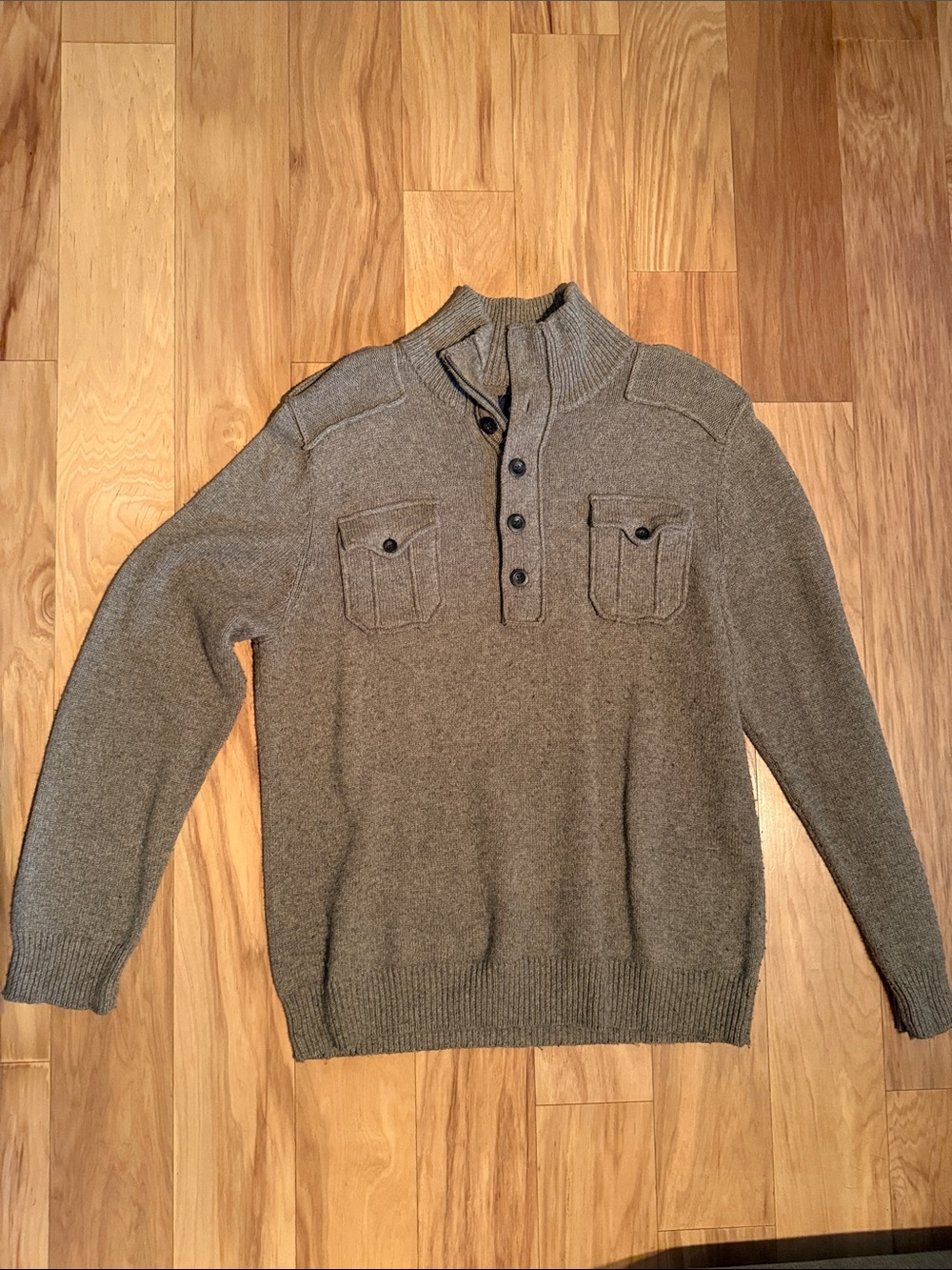 GAP Men's Olive Green Half-Zip Button Sweater